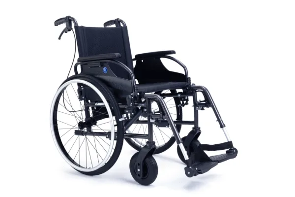 Wózek inwalidzki  aluminiowy D200 B75 z hamulcami dla osoby towarzyszącej