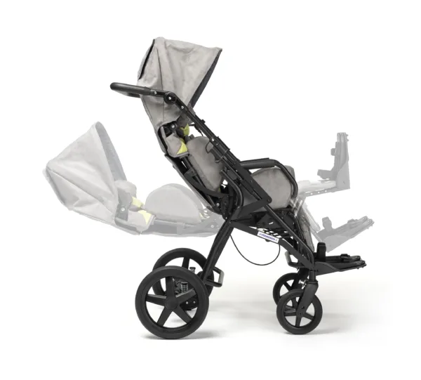 Gemini 2 - 40 - C13 Grey Green - Side view Specjalny wózek rehabilitacyjny dla dzieci Gemini 2