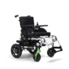 Verso - White frame Green forks - 3Q view Wózek inwalidzki elektryczny składany VERSO